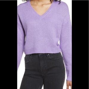 Light Purple Pull-Over Cropped Sweater